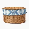 Isabella Rattan Basket with Ikat Liner (Small)
