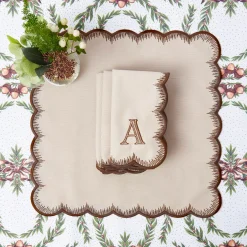 Isabella Taupe & Chocolate Napkins (Set of 4)
