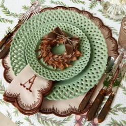 Isabella Taupe & Chocolate Placemats & Napkins (Set of 4)