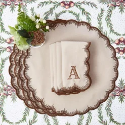 Isabella Taupe & Chocolate Placemats & Napkins (Set of 4)