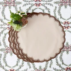 Isabella Taupe & Chocolate Placemats & Napkins (Set of 4)