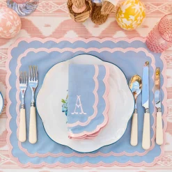 Isla Blue & Pink Placemats & Napkins (Set of 4)