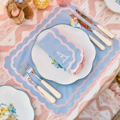 Isla Blue & Pink Placemats & Napkins (Set of 4)