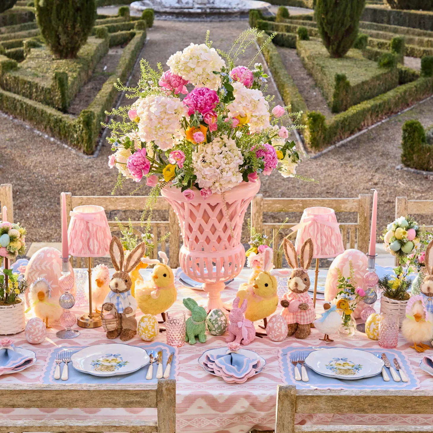 Isla Blue & Pink Placemats & Napkins (Set of 4)