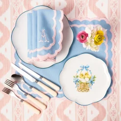 Isla Blue & Pink Placemats & Napkins (Set of 4)