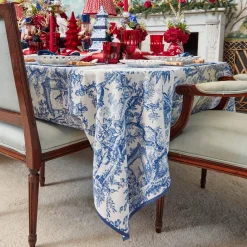 Isla Blue Toile Tablecloth