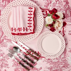 Isla Pink Toile Tablecloth
