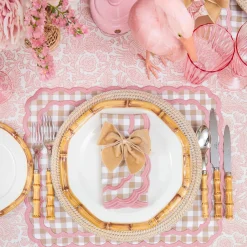 Isla Putty & Pink Gingham Placemats (Set of 4)
