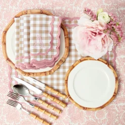 Isla Putty & Pink Gingham Placemats (Set of 4)