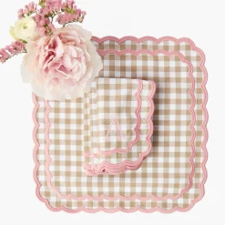 Isla Putty & Pink Gingham Napkins (Set of 4)