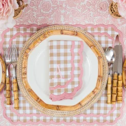 Isla Putty & Pink Gingham Napkins (Set of 4)