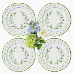 Josephine Green & Blue Dinner Plates (Set of 4)