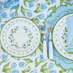 Josephine Green & Blue Starter Plates (Set of 4)