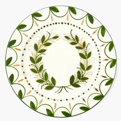 Josephine Olive & Gold Garland Dinner Plate