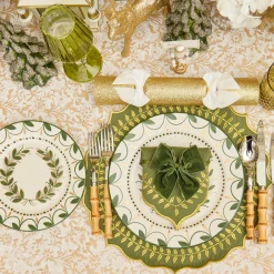 Josephine Olive & Gold Garland Dinner Plate