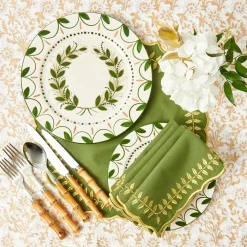 Josephine Olive & Gold Garland Dinner Plate