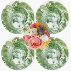 Julia Green Marbled Dinner Plates (Set of 4)