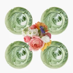 Julia Green Marbled Starter Plates (Set of 4)