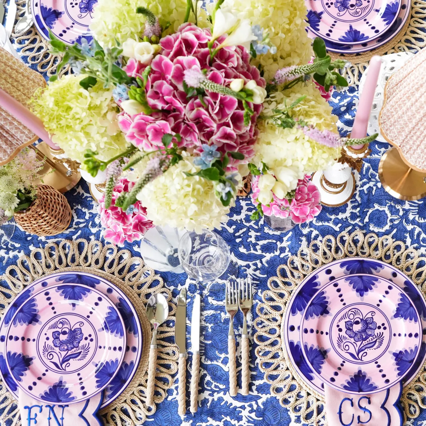 Kamari Pink & Blue Dinner Plate