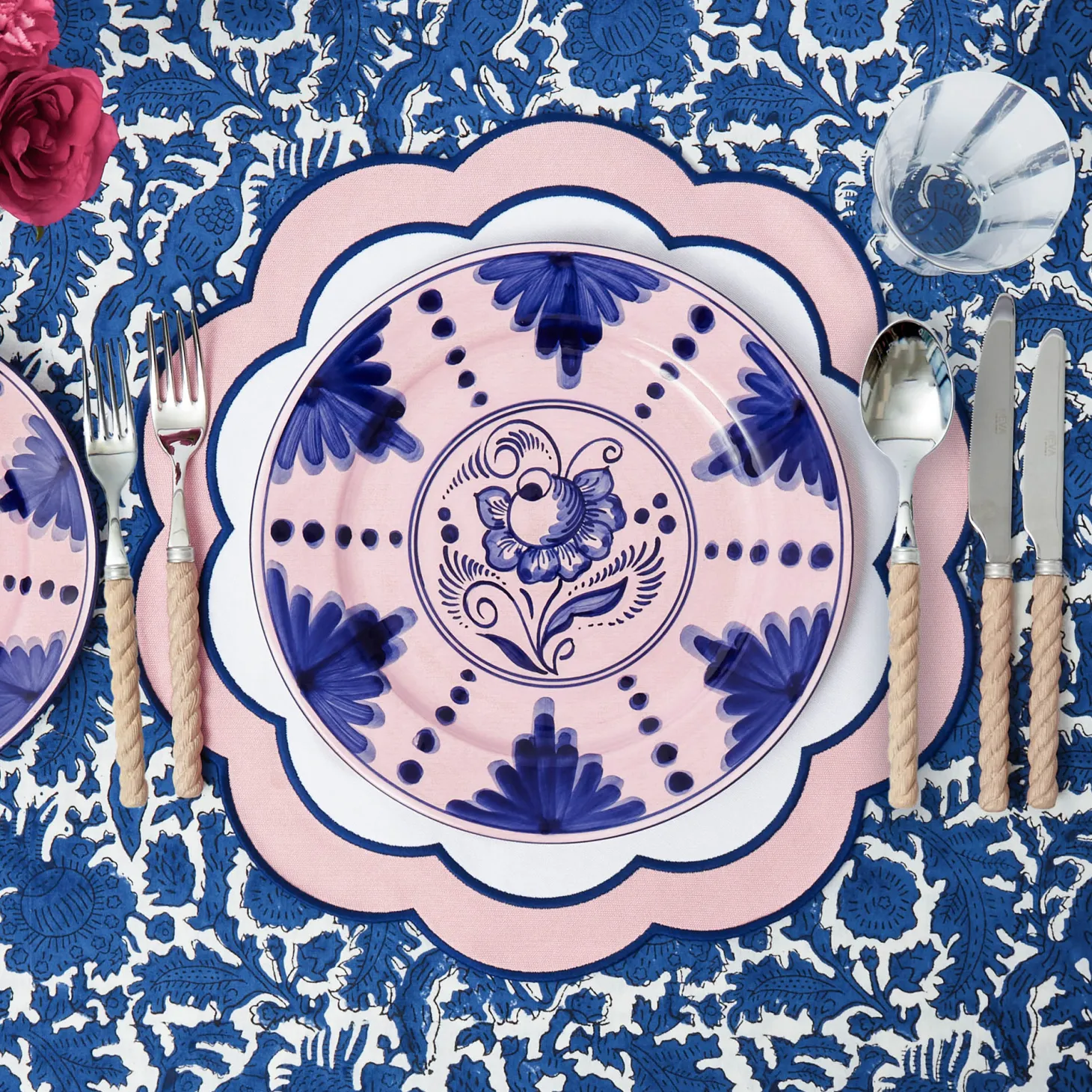 Kamari Pink & Blue Dinner Plate