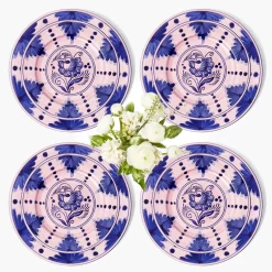 Kamari Pink & Blue Dinner & Starter Plates (Set of 8)