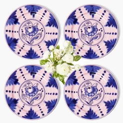 Kamari Pink & Blue Dinner Plates (Set of 4)