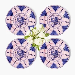 Kamari Pink & Blue Starter Plates (Set of 4)