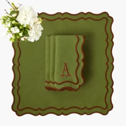 Katherine Green & Chocolate Napkins (Set of 4)