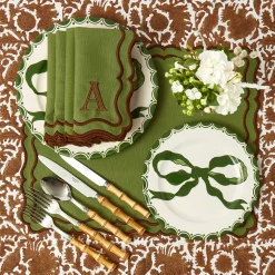 Katherine Green & Chocolate Napkins (Set of 4)