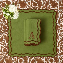 Katherine Green & Chocolate Napkins (Set of 4)