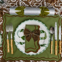 Katherine Green & Chocolate Placemats & Napkins (Set of 4)