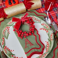 Katherine Green & Red Napkins (Set of 4)