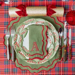 Katherine Green & Red Placemats & Napkins (Set of 4)