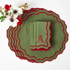Katherine Green & Red Placemats & Napkins (Set of 4)