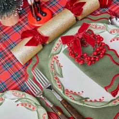 Katherine Green & Red Placemats & Napkins (Set of 4)