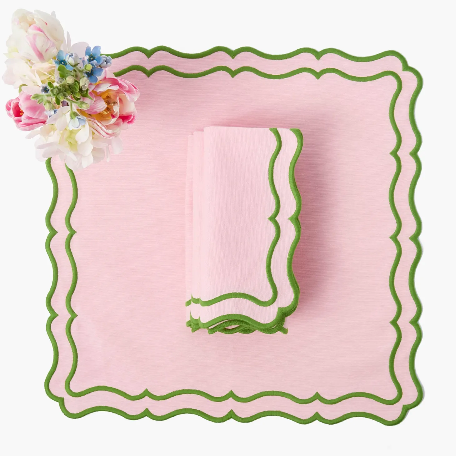 Katherine Pink & Green Napkins (Set of 4)