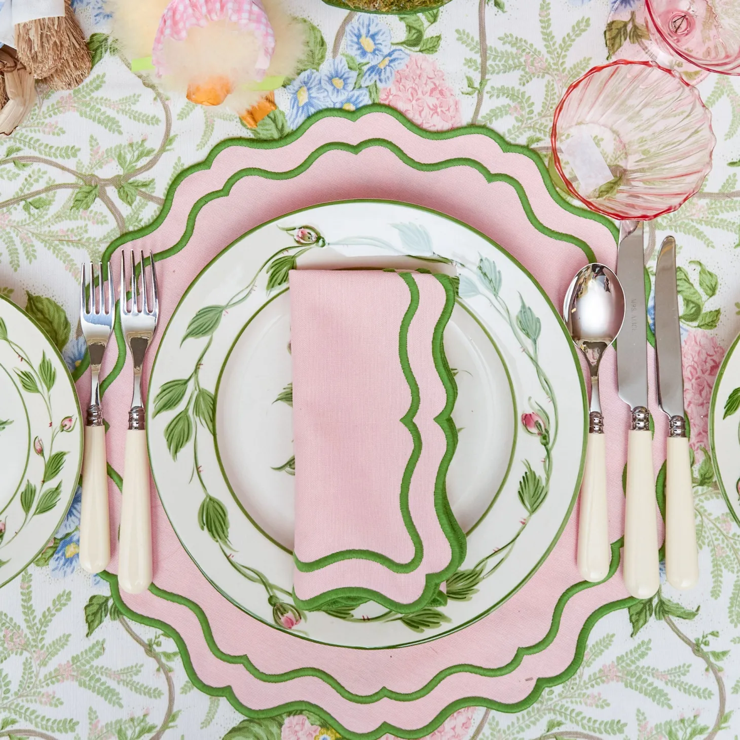 Katherine Pink & Green Napkins (Set of 4)