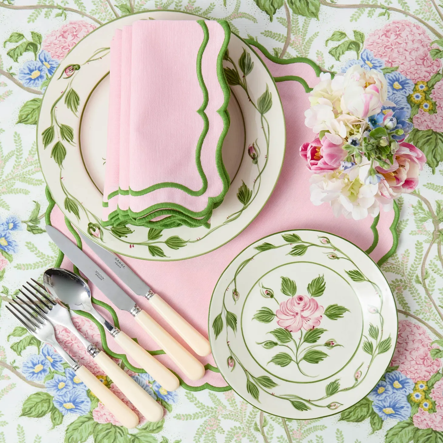 Katherine Pink & Green Napkins (Set of 4)