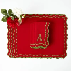 Katherine Red & Green Placemats & Napkins (Set of 4)