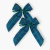 Large Blue Tartan Bows (Pair)