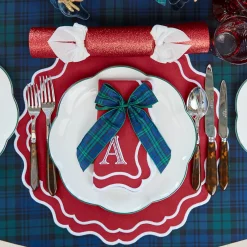 Large Blue Tartan Bows (Pair)