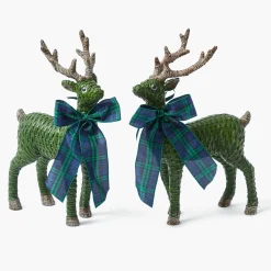 Large Blue Tartan Bows (Pair)