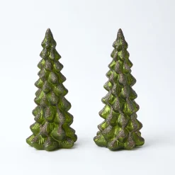 Large Emerald Glass Christmas Tree (Pair)