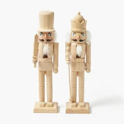 Large Natural Wooden Nutcracker (Pair)