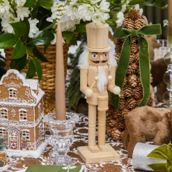 Large Natural Wooden Nutcracker (Pair)