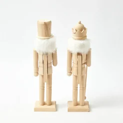 Large Natural Wooden Nutcracker (Pair)