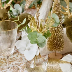 Large Olive Green Flocked Reindeer (Pair)