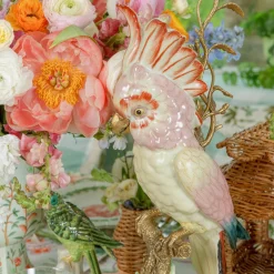 Large Pink Cockatoo Candle Holder