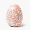 Large Pink Floral Tole Egg