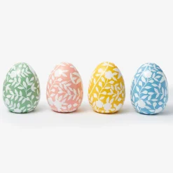 Large Pink Floral Tole Egg